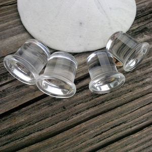 Quartz Crystal Single Flare and Double Flare Plugs - Priced per pair.