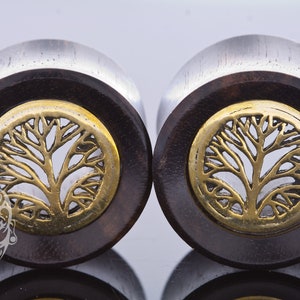 13/16 or 20mm black ebony with brass inlay - Tree of Life