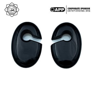 Peoples Jewelry - Ovoid Keyhole Weights - Onyx - priced per pair