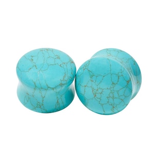 Peoples Jewelry - Chinese Turquoise Stone double flared plugs.