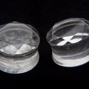 People's Jewelry - Crystal Stone Gem Cut Double Flare Plugs - priced per pair