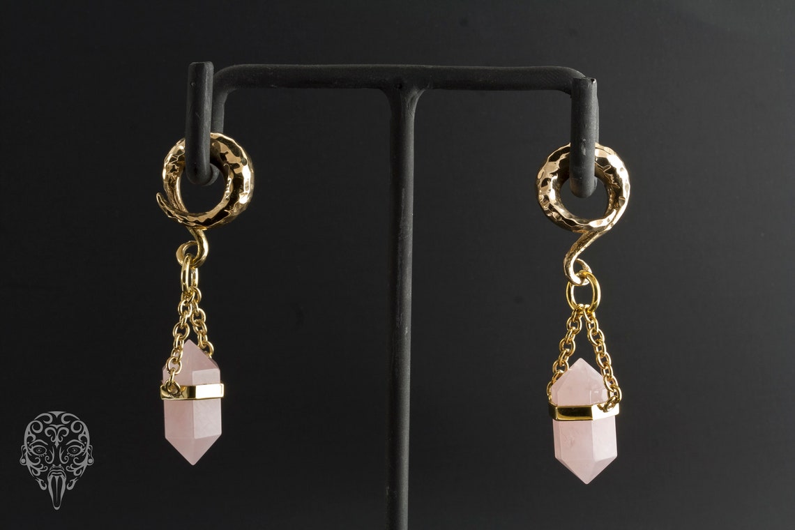 Diablo Rose Quartz Double Tourmalated Crystal. Hangers Sold | Etsy