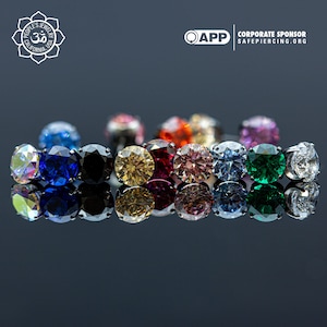 Peoples Jewelry - Threadless Titanium Faceted Prong Set Gem – 2mm-5mm