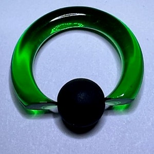 Gorilla Glass SIMPLE CAPTIVE BEAD taper Rings priced per pair Emerald