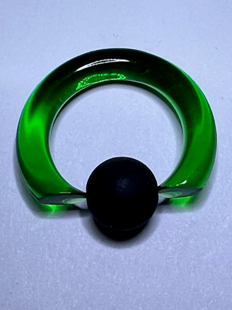 Gorilla Glass SIMPLE CAPTIVE BEAD taper Rings priced per pair Emerald