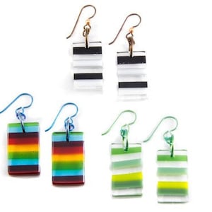 Gorilla Glass LINEAR earrings - priced per pair.