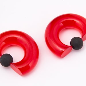 Gorilla Glass SIMPLE CAPTIVE BEAD taper Rings priced per pair Ruby