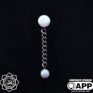 Peoples Jewelry - Double Gem 5mm/4mm Opal Cabochon Chain Dangles