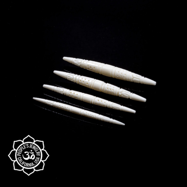 Carved Horn and Bone Spike - Flower - Priced per piece