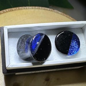Gorilla Glas - 11 mm oder 7/16, Limited Edition Dichroic Upcycled Plugs - Preis pro Paar.