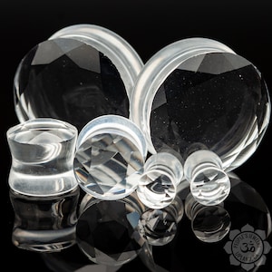People&#39;s Jewelry - Double Flare Faceted Clear Glass