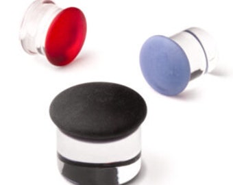 Gorilla Glass Matte Color Front Plugs - priced per pair