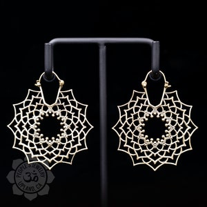 Peoples Jewelry - Beaded Lotus Brass Earrings - 18G or 1mm - Priced per pair.