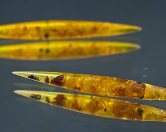 Peoples Jewelry - reconstituted amber Straight Tusks