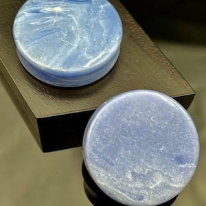 Peoples Jewelry - 1 5/8 or 42mm - Synthetic Blue Lace Agate Stone. Double Flared - priced per pair