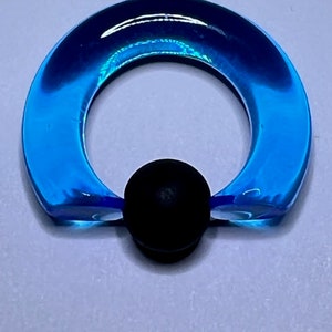 Gorilla Glass SIMPLE CAPTIVE BEAD taper Rings priced per pair Ocean (lite blue)