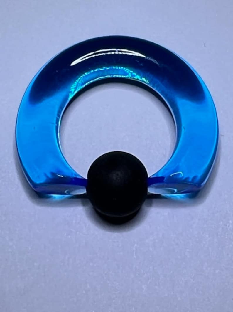 Gorilla Glass SIMPLE CAPTIVE BEAD taper Rings priced per pair Ocean (lite blue)