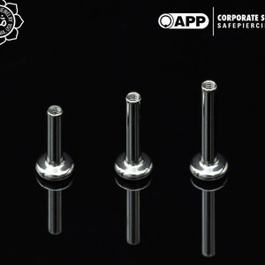 Peoples Jewelry - Filettato - Perni per labret in titanio da 12 g