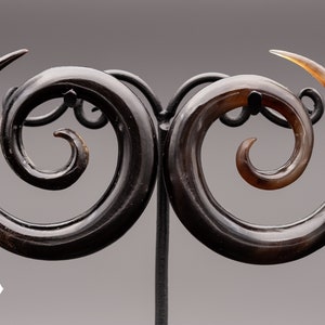 Peoples Jewelry - Buffalo Horn Spirals - Priced per pair.