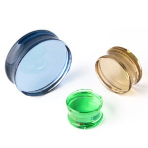 Gorilla Glass - Solid Plugs, Single and Double Flare - priced per pair - High Polish