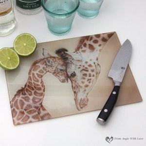 Giraffe glass chopping board