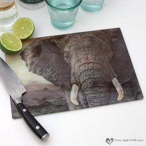 Elephant glass chopping board
