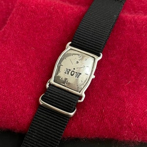 Be in the moment NOW wristwatch - stripes/colors conceptual timepiece - bold unisex style watch - camille hempel design