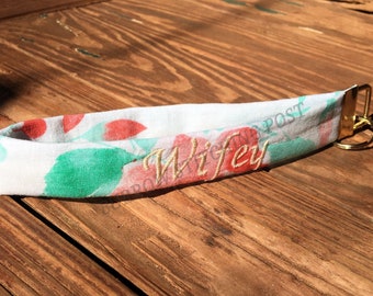 Wifey Embroidered Key Fob