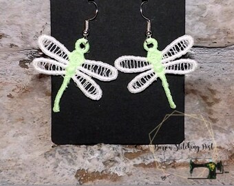 Big Dragon Fly UV Color Changing Lace Earrings
