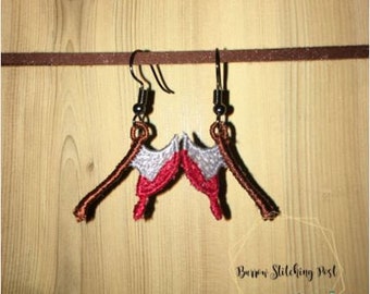 Embroidered Axe Lace Earrings