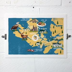Carte illustrée de l'île de Skye, impression A3 par l'illustrateur Tom Jay