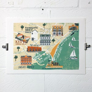 Illustrated Map of Purbeck Poster Print