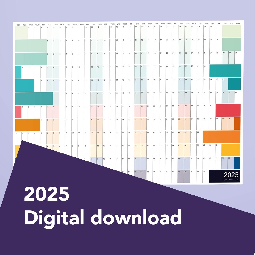 2025 Printable Wall Planner landscape - Etsy