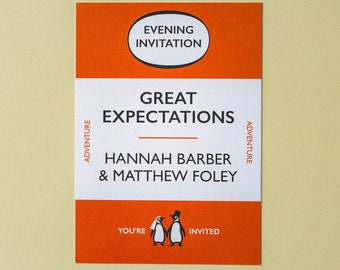 Penguin Book Wedding Invitation Card