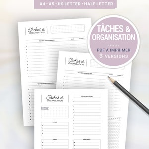 Household chores planner to print to plan cleaning and house maintenance time, A5 or A4 organizer insert page
