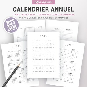 Calendrier Concours 2023 2024 Calendrier Annuel 2023 Et 2024 À Imprimer Et Page De Notes | Etsy