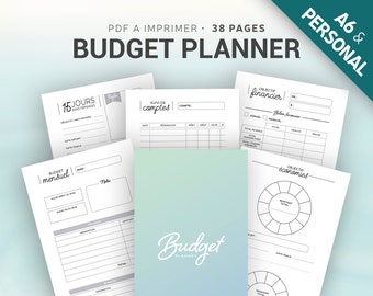 Planner budget à imprimer pour organiseur au format A6 & personal, insert pour la gestion de comptes et le suivi de budget mensuel et annuel