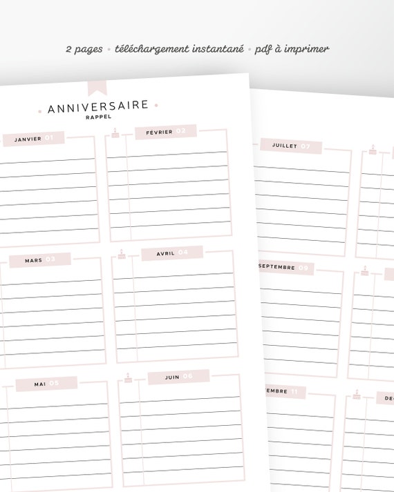 Rappel Calendrier Anniversaire A Imprimer Pdf Editable Etsy Rappel Calendrier Anniversaire A Imprimer Pdf Editable Etsy
