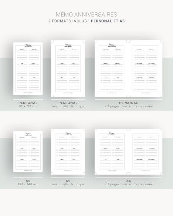 Memo Anniversaire A Imprimer Pour Planner Personal Ou A6 1 Etsy Ireland Memo Anniversaire A Imprimer Pour Planner Personal Ou A6 1 Etsy Ireland