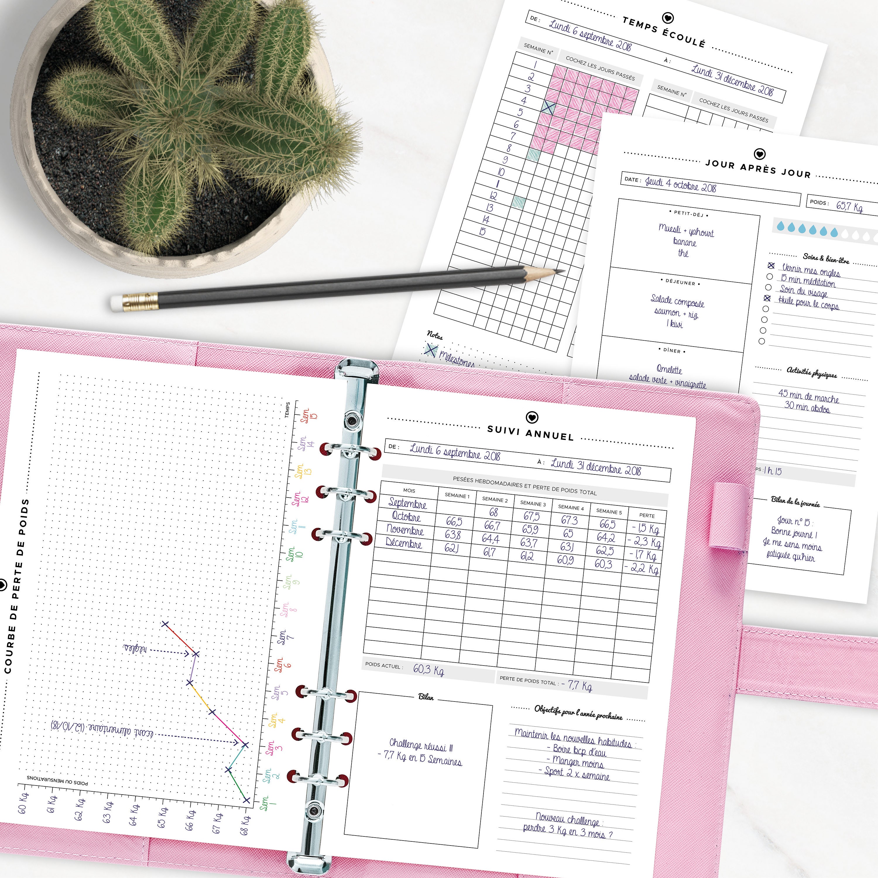 Bullet Journal Perte De Poids à Imprimer Planner Fitness à Imprimer Pour Le Suivi De Régime Perte De - Etsy