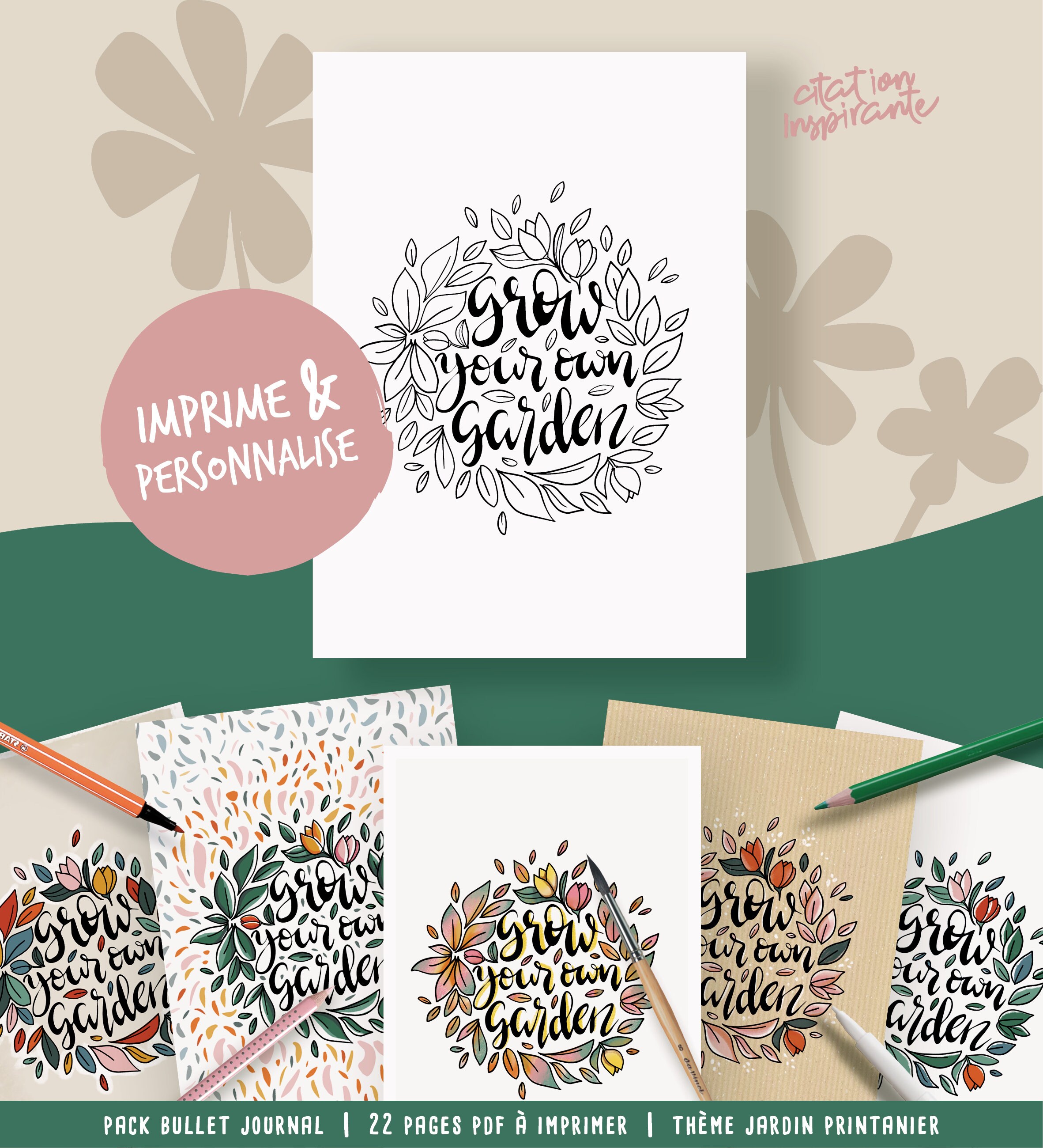 Bullet Journal Imprimable En Francais Theme Jardin Au Etsy Ireland Bullet Journal Imprimable En Francais Theme Jardin Au Etsy Ireland