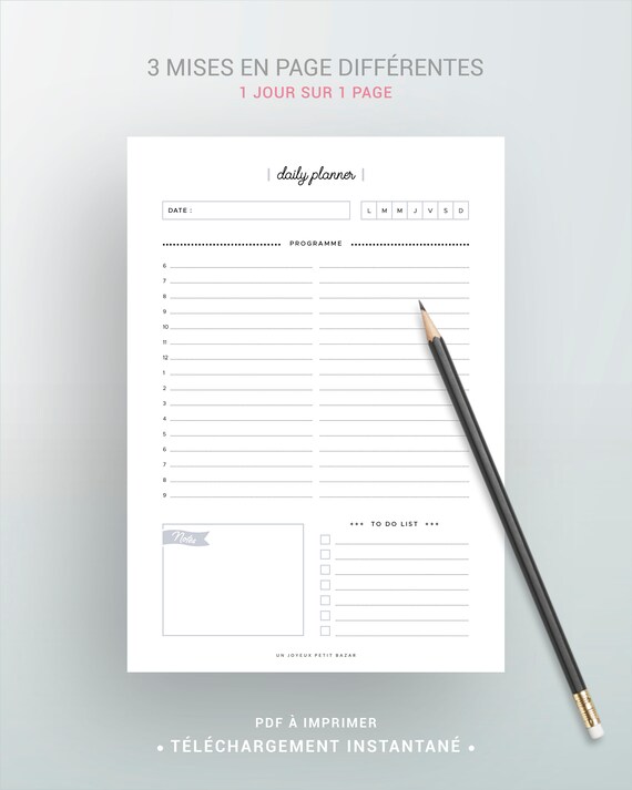 Agenda Journalier Perpetuel A Imprimer Insert Non Date Pour Etsy