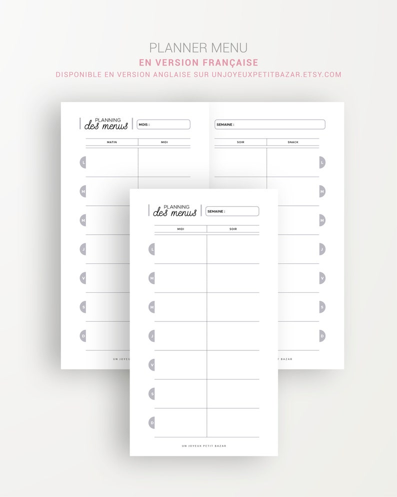 Printable Menu Planner to Manage Food Organization and Kitchen Planning ...