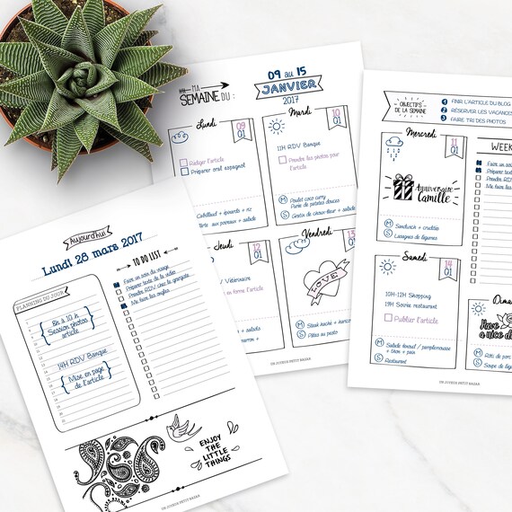 Bullet Journal A Imprimer En Francais Calendrier Mensuel Avec Etsy Norway
