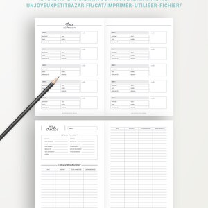 May include: A printable budget planner with sections for listing credit card details, tracking monthly expenses, and a calendar for repayment. The planner has a black and white design with the title "Budget Planner" at the top.