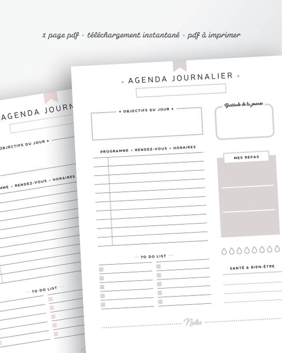 Agenda A4 Journalier 2024  Perfect French Daily Planner —