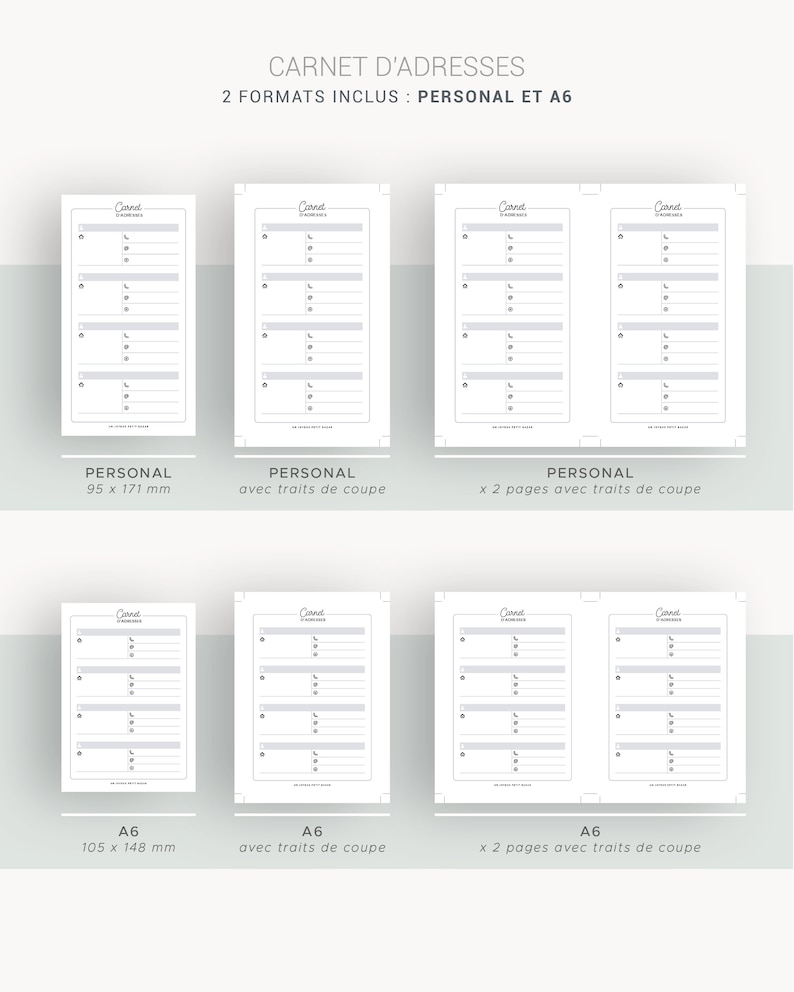 paper&you® Carnet d'adresses A6 avec onglets A-Z et papier premium 120