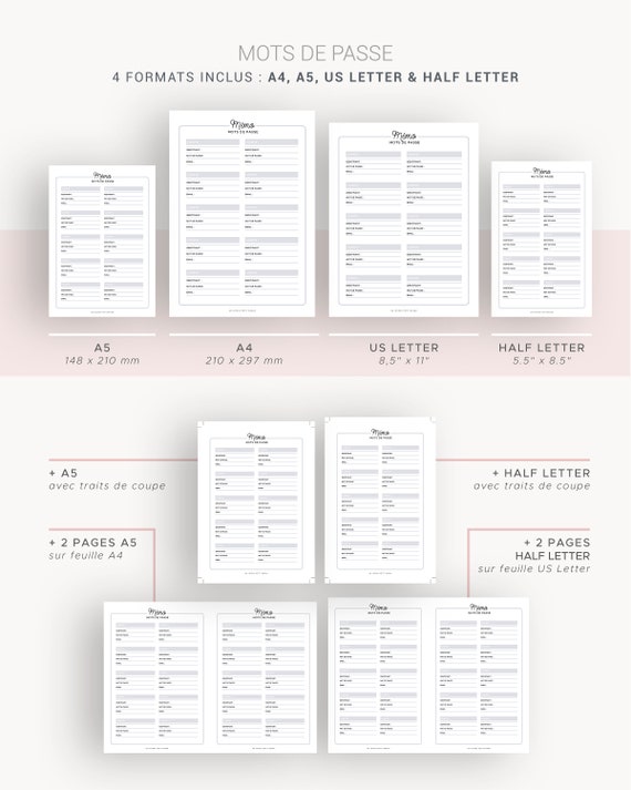 Carnet De Mots De Passe: Répertoire Alphabétique Pour Mots De Passe Et Identifiants | Carnet De