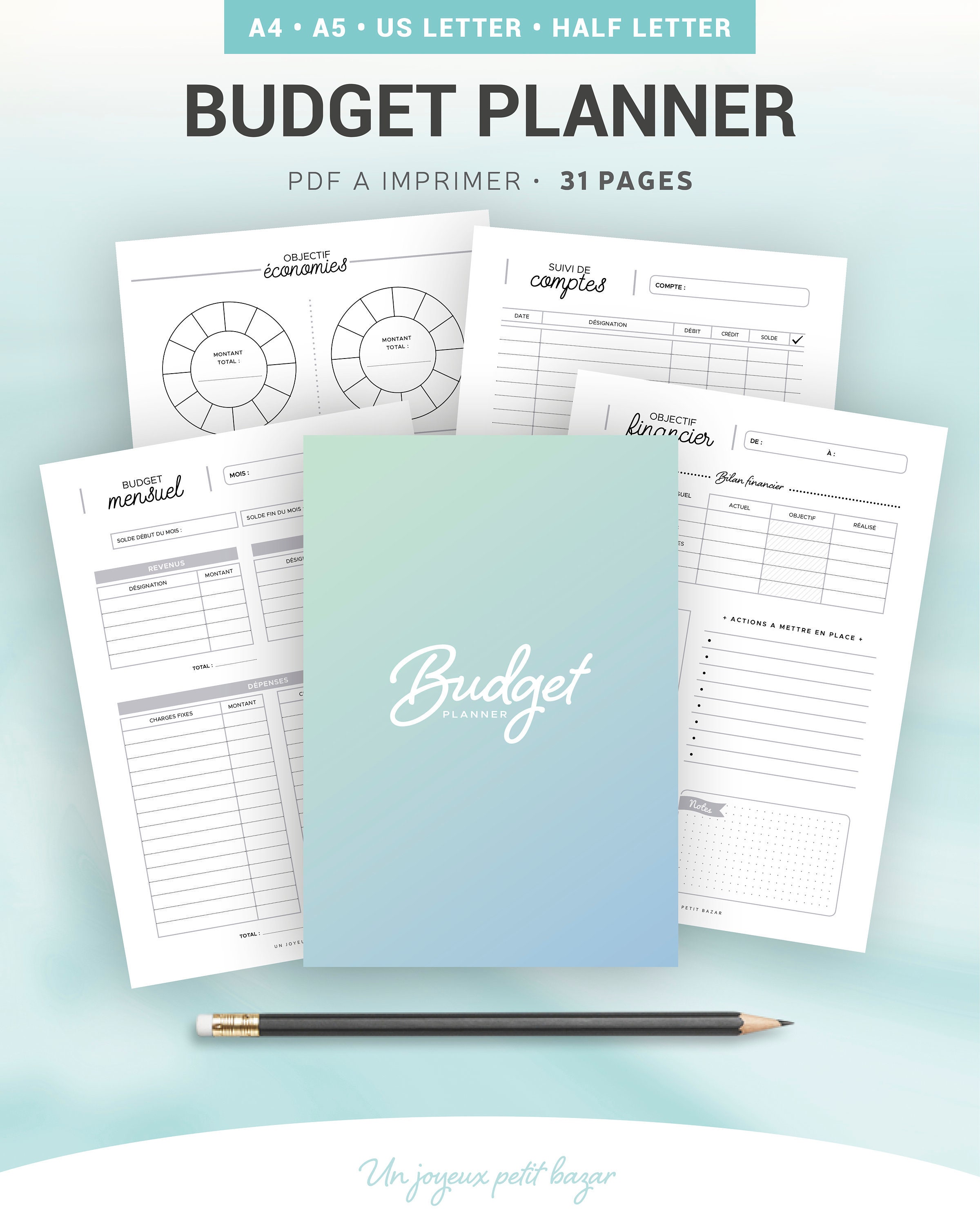 Page De Garde Cahier De Budget Budget planner à imprimer pour la gestion de comptes et le - Etsy Canada