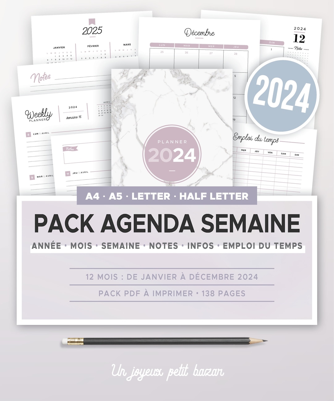 Agenda Scolaire 2023 2024 Semainier 26,5 X 21,5 Cm, Planner